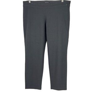 Eileen Fisher Petite Large PL Straight Leg Charcoal Gray Stretch Pant Women EUC